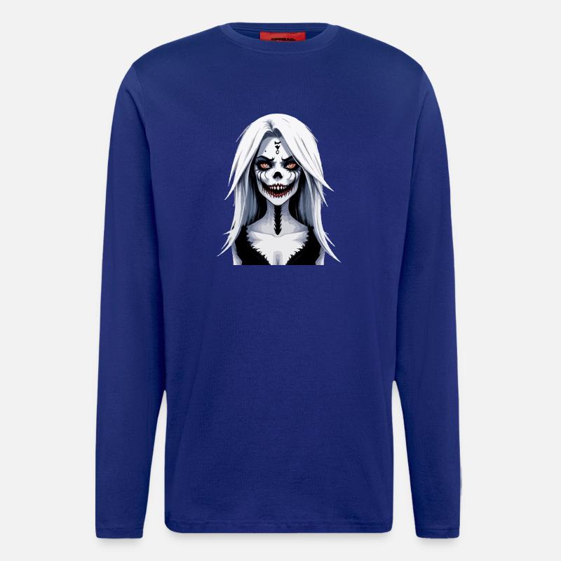 Skelett Gesicht Banshee Halloween - Langarmshirt - made by SPREAD  - Iconic Blue