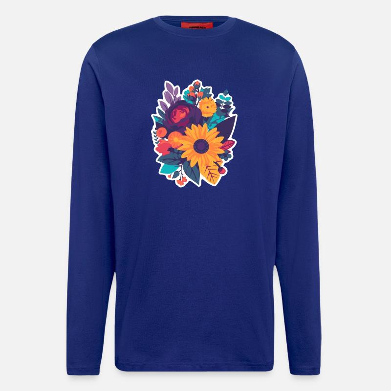 Bunter Blumenstrauß - Langarmshirt - made by SPREAD  - Iconic Blue