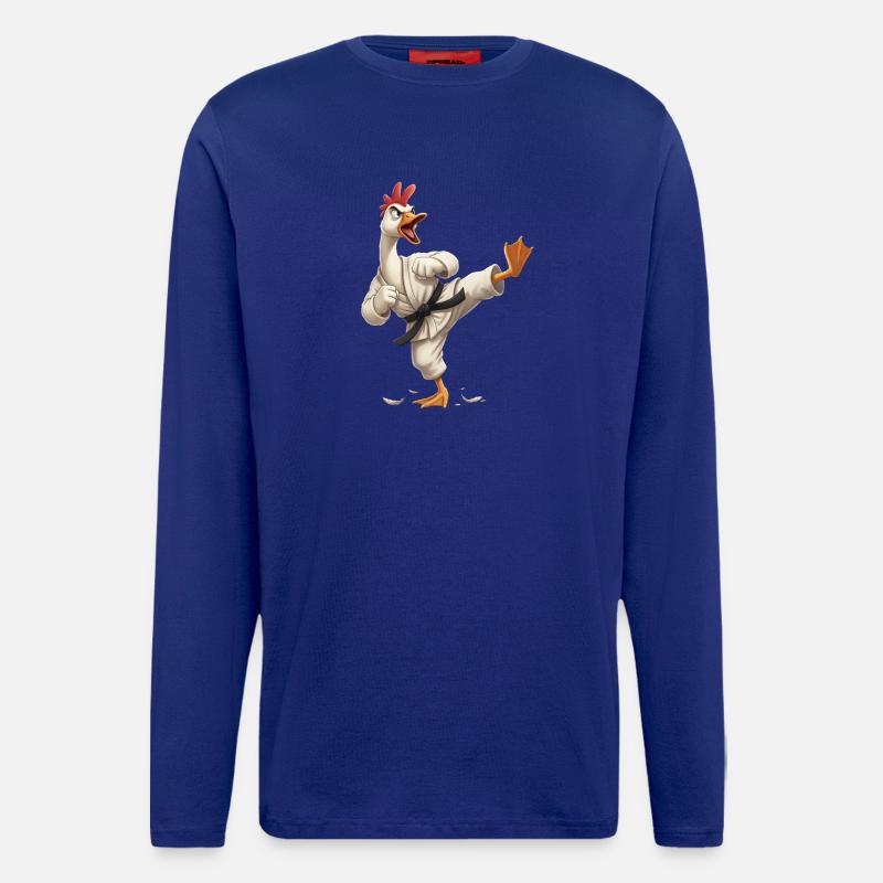 Kampfhahn Karateheld - Langarmshirt - made by SPREAD  - Iconic Blue