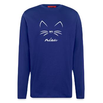 Katze Miau Geschenk Lustige Sprüche - Langarmshirt - made by SPREAD  - Iconic Blue - Vorne