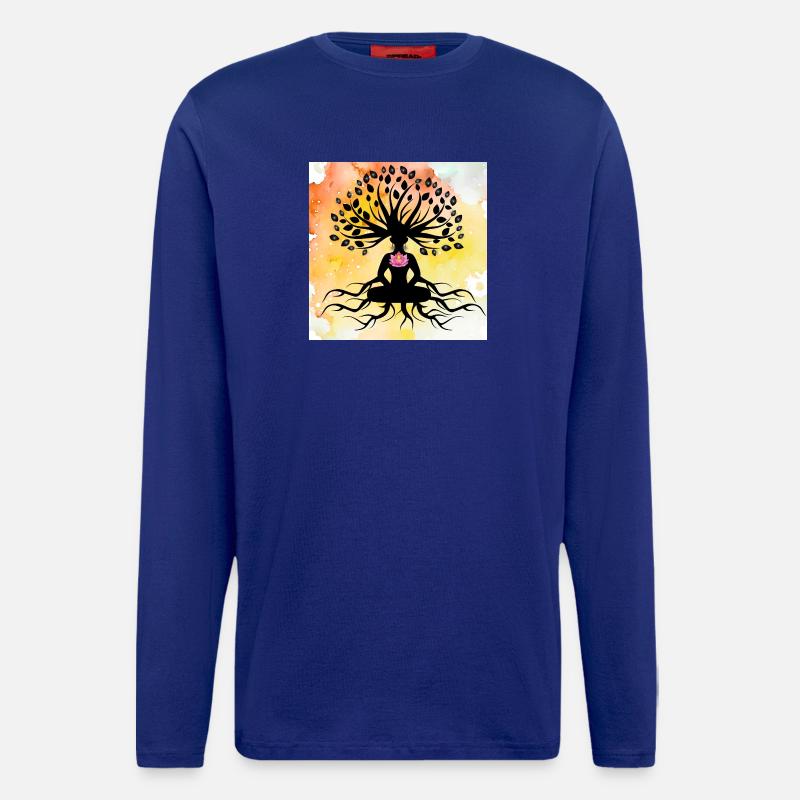 Lotus Buddha Baum des Lebens - Langarmshirt - made by SPREAD - Iconic Blue