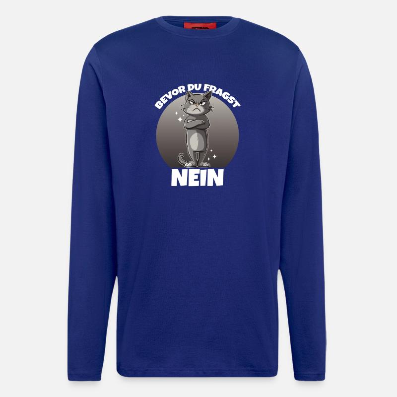 Grim Cat : Pas de dire - Manches longues bio décontracté fabriqué en UE - Iconic Blue