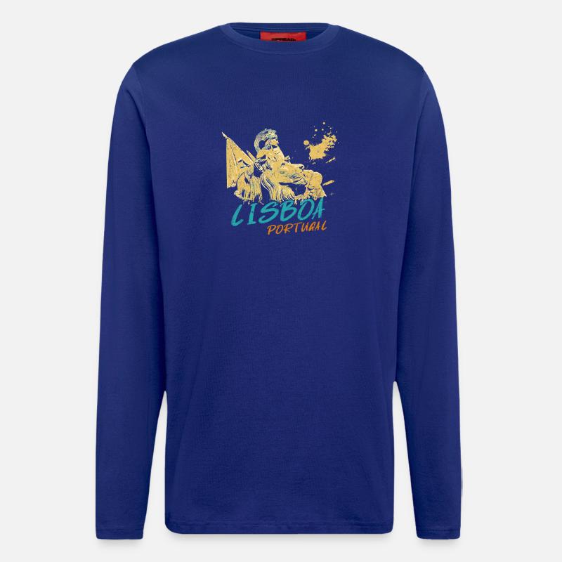 Bogen Rua Augusta Lissabon Illustration - Langarmshirt - made by SPREAD  - Iconic Blue
