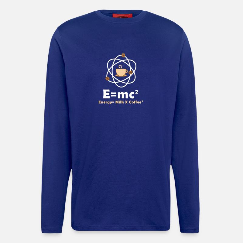 E=mc² Funny Physicist Saying Coffee Physics - Longsleeve - made by SPREAD - Iconic Blue