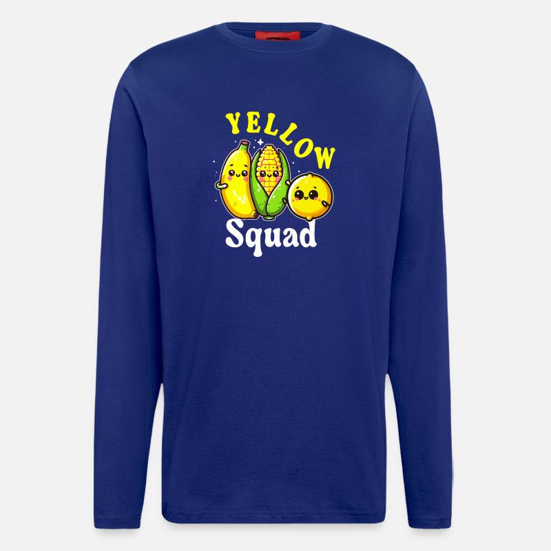 Squad Yellow Kawaii Fruit - Longsleeve - made by SPREAD - Iconic Blue
