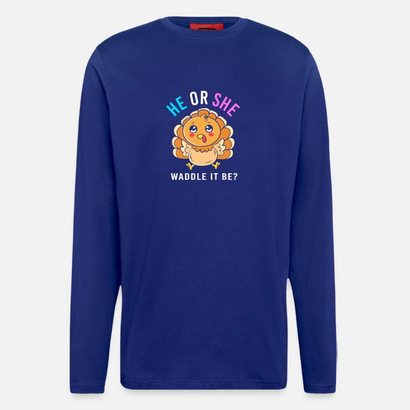 Thanksgiving Gender Reveal Werdende Mutter - Langarmshirt - made by SPREAD  - Iconic Blue