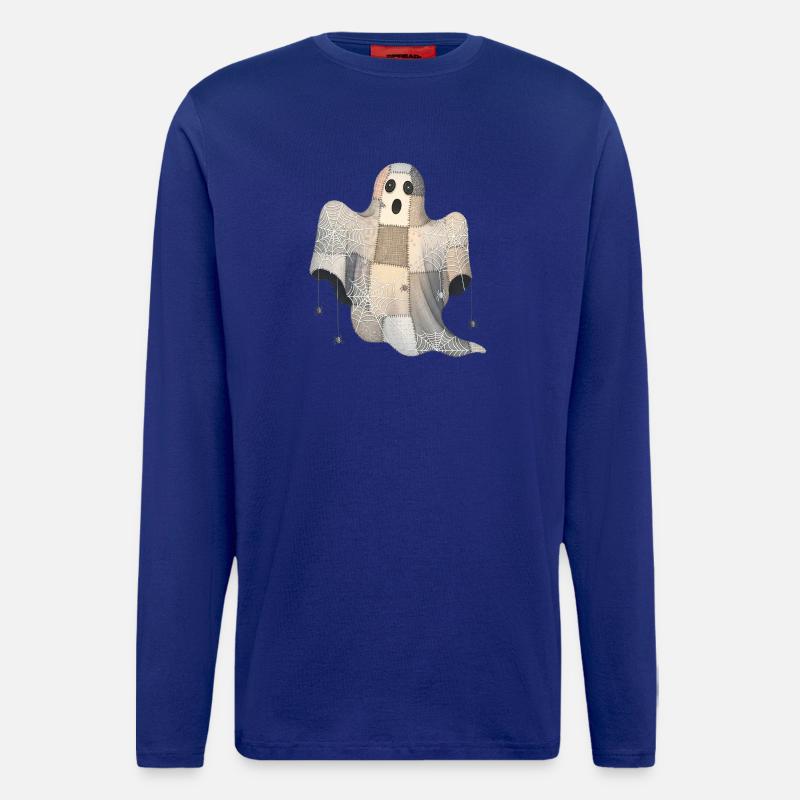 Patchwork Ghost with Spider Webs - Longsleeve - made by SPREAD  - Iconic Blue