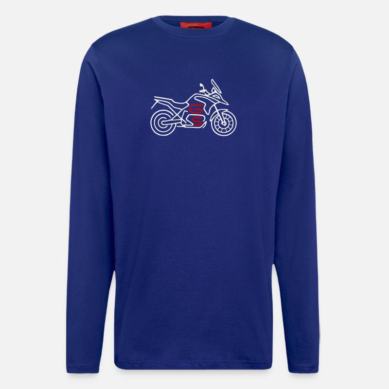 Motorcycle GS white red - Longsleeve - made by SPREAD  - Iconic Blue
