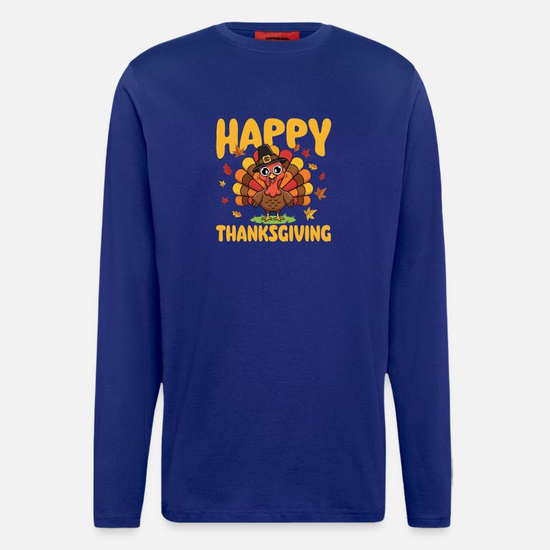 Frohes Thanksgiving Herbst Erntemischung - Langarmshirt - made by SPREAD  - Iconic Blue