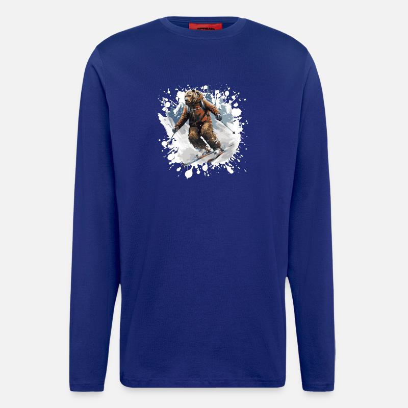 Bear Ski Skiing - Longsleeve - made by SPREAD  - Iconic Blue
