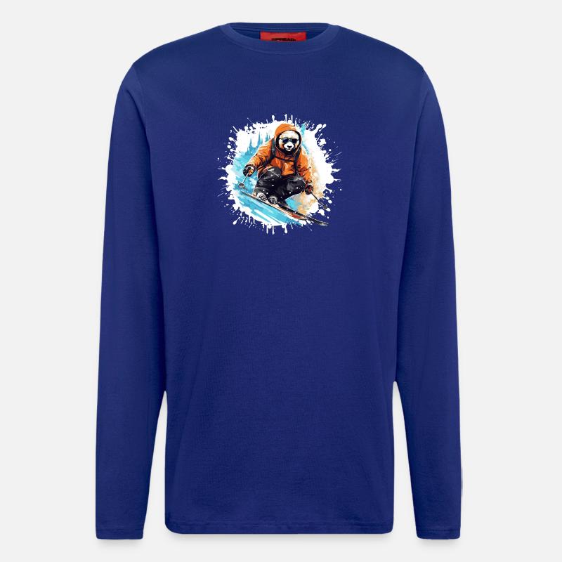 Panda Ski Skiing - Longsleeve - made by SPREAD  - Iconic Blue