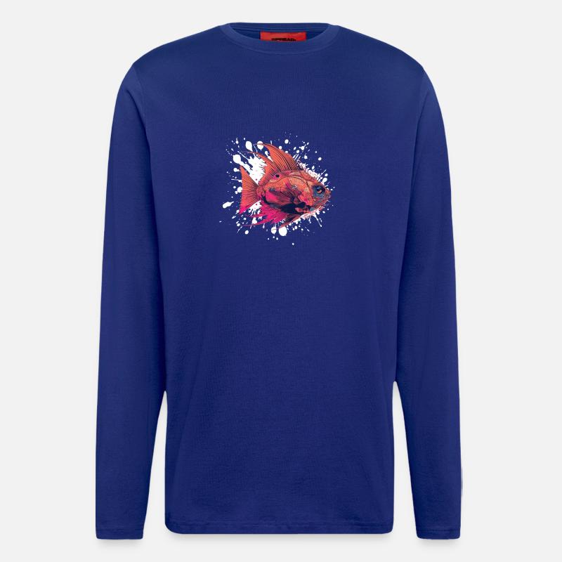 Fisch Klecks  - Langarmshirt - made by SPREAD  - Iconic Blue