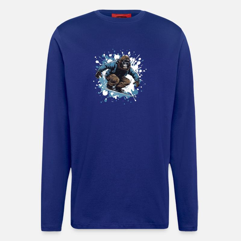 Gorilla Snowboard - Langarmshirt - made by SPREAD  - Iconic Blue