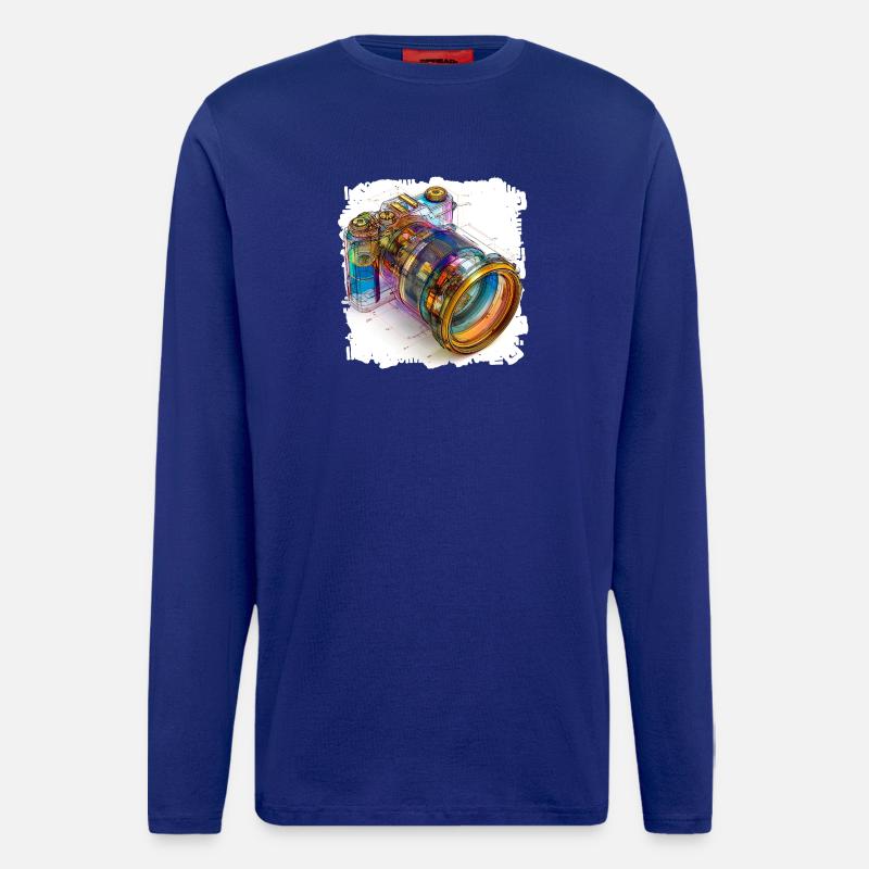 Digital camera as CAD design blueprint - Longsleeve - made by SPREAD - Iconic Blue