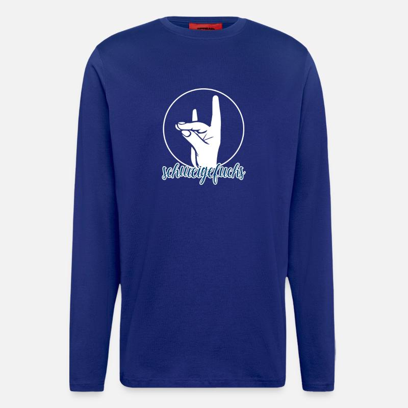 Schweigefuchs Lehrer Grundschule Kindergarten - Langarmshirt - made by SPREAD  - Iconic Blue