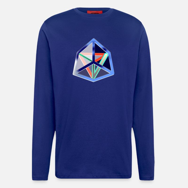 Geometrischer Move (Icy Cube) - Langarmshirt - made by SPREAD  - Iconic Blue