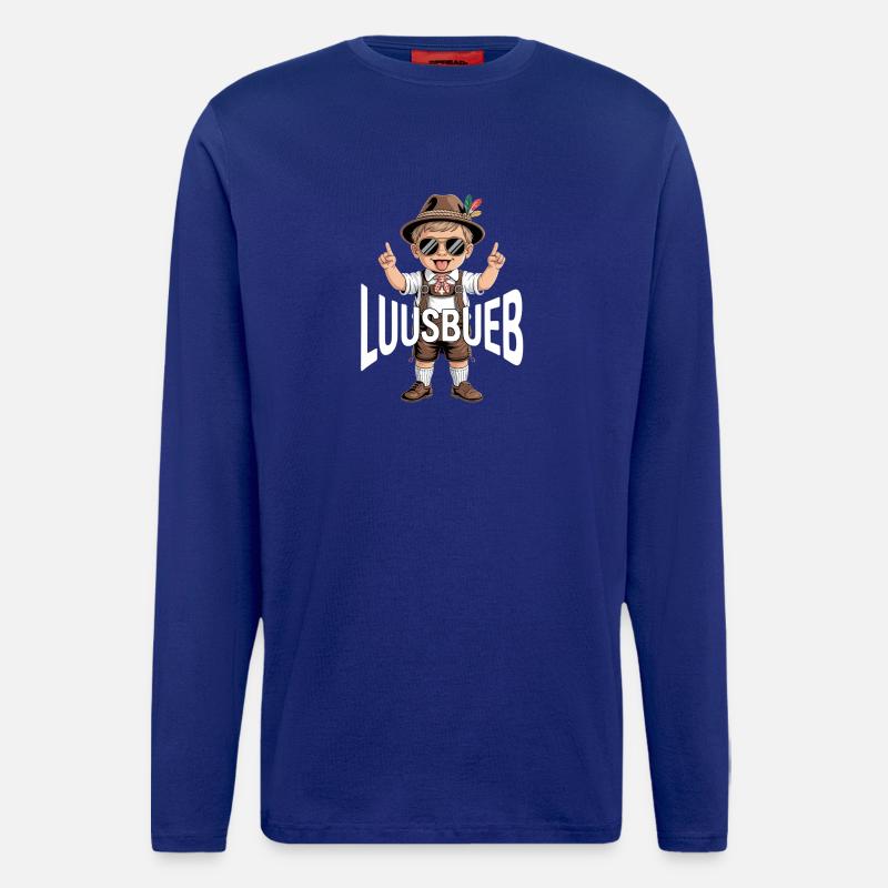 Luusbueb - Manches longues bio décontracté fabriqué en UE - Iconic Blue
