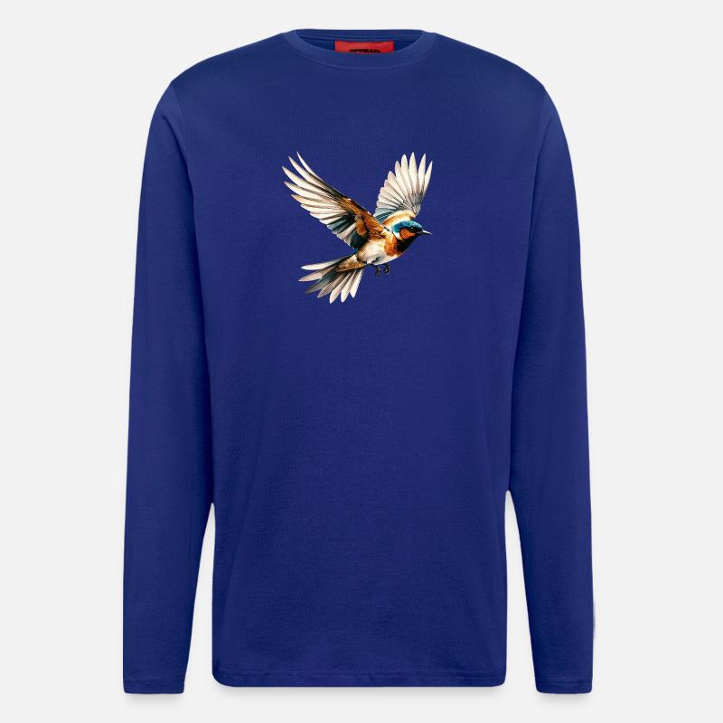 Vibrant Flying Bird Pop Art - Longsleeve - made by SPREAD - Iconic Blue