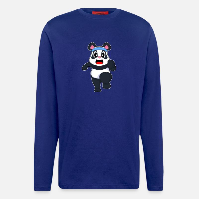 Panda Jogger Joggen Sport - Langarmshirt - made by SPREAD  - Iconic Blue