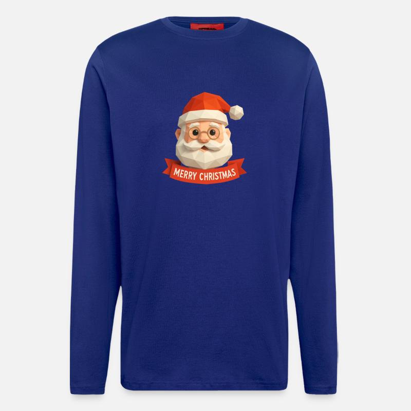 Polygon Weihnachtsmann – Modern Merry Christmas - Langarmshirt - made by SPREAD  - Iconic Blue
