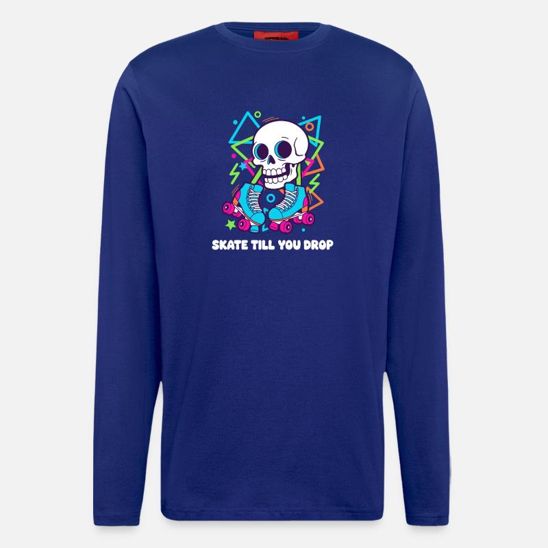 Skelett Roller Neon Groove - Langarmshirt - made by SPREAD  - Iconic Blue