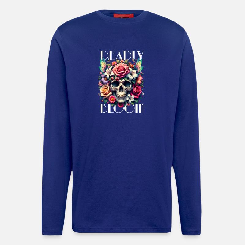 Flowers Skull Beauty Bloom - Longsleeve - made by SPREAD  - Iconic Blue