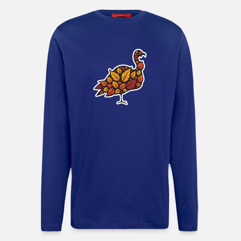 Herbstblatt Truthahn - Langarmshirt - made by SPREAD  - Iconic Blue