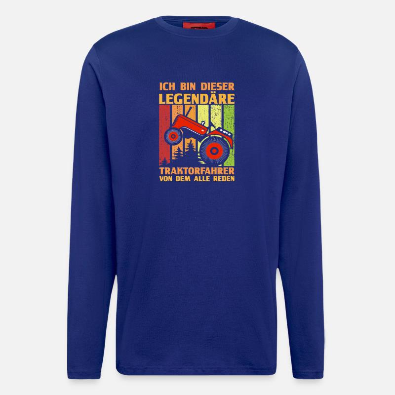 Landwirt Bauernhof Farmer Bauer Traktor - Langarmshirt - made by SPREAD  - Iconic Blue