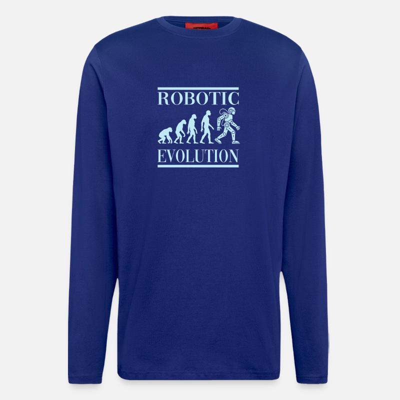 Robot Evolution Progress Human Future - Longsleeve - made by SPREAD  - Iconic Blue