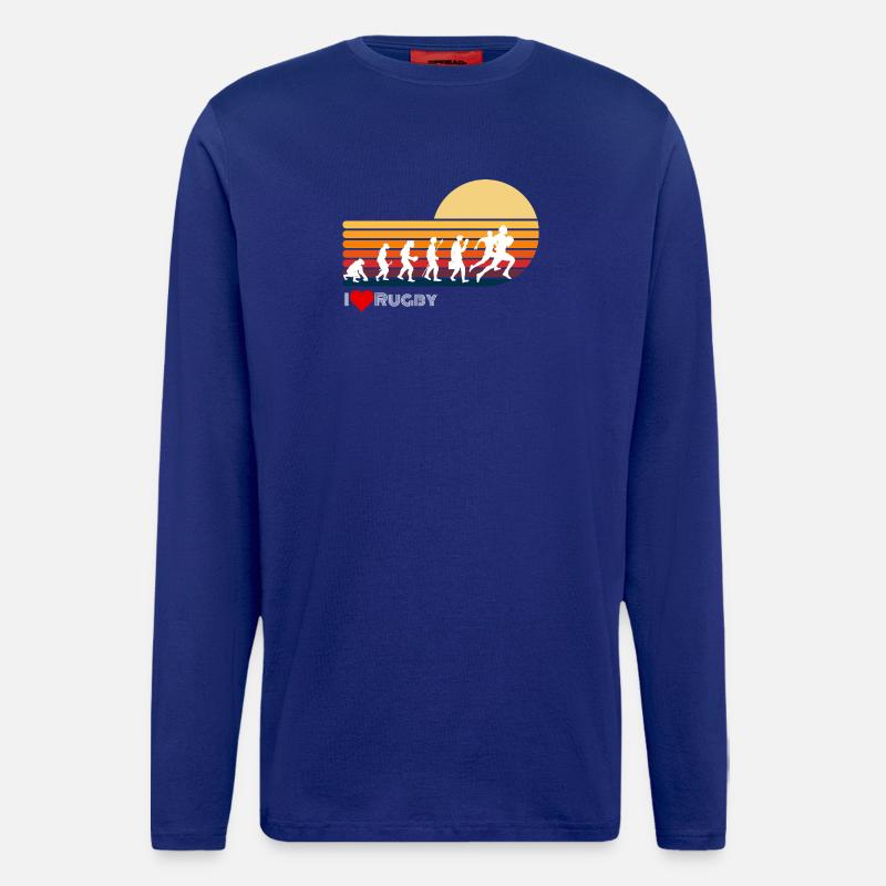 Rugby Retro Evolution Sunset - Longsleeve - made by SPREAD - Iconic Blue