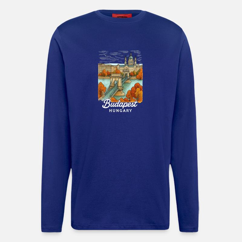 Budapest Ungarn - Langarmshirt - made by SPREAD  - Iconic Blue