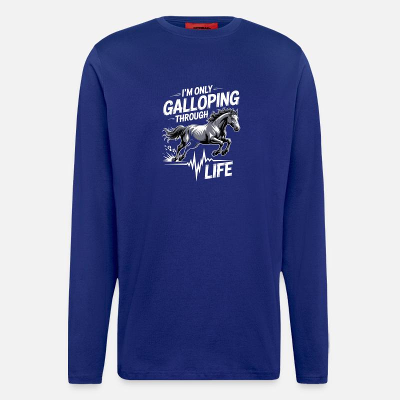 Ich Galoppiere Nur Durchs Leben - Langarmshirt - made by SPREAD - Iconic Blue
