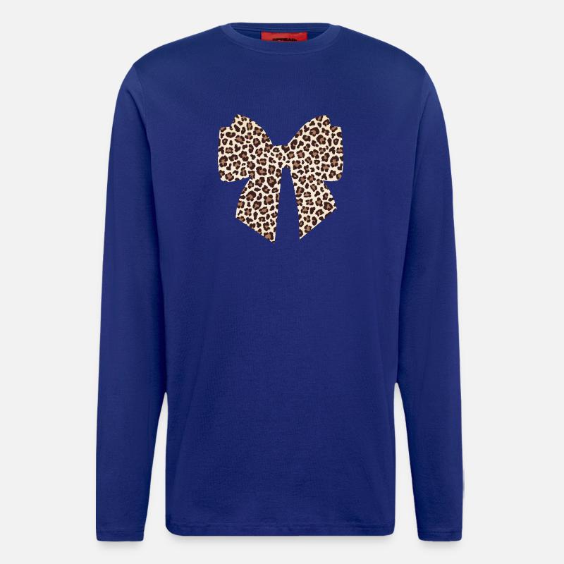 Leopard bow gift idea - Longsleeve - made by SPREAD  - Iconic Blue