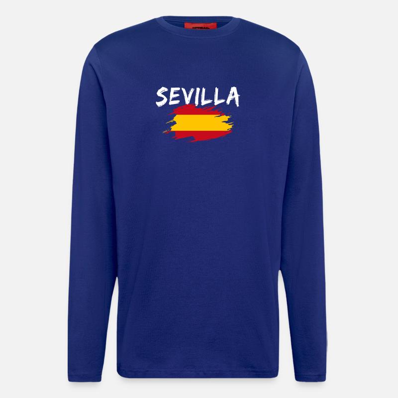 Sevilla Spanien Flagge - Langarmshirt - made by SPREAD  - Iconic Blue