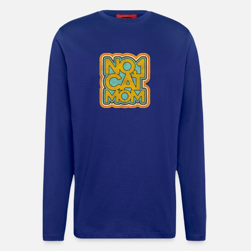 Katze Mama Nummer Eins Retro Abzeichen - Langarmshirt - made by SPREAD  - Iconic Blue
