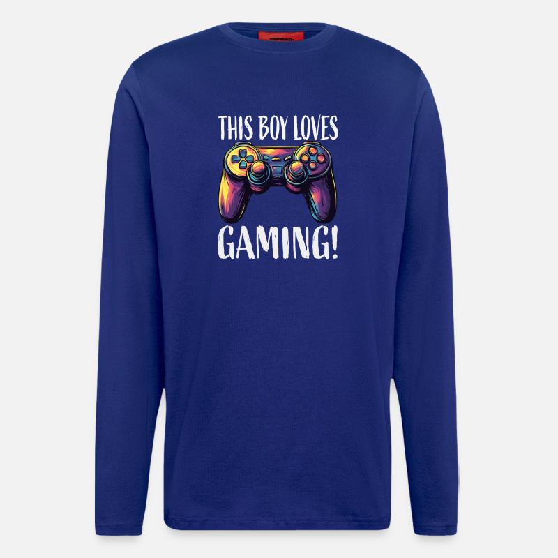 Dieser Junge liebt Gaming Controller - Langarmshirt - made by SPREAD  - Iconic Blue