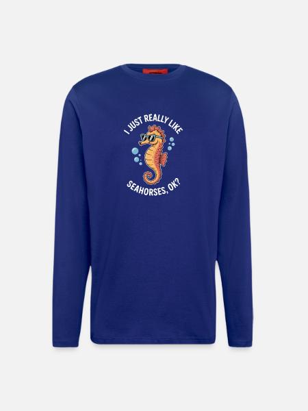 Seepferdchen Spruch Lustiges Seepferdchen Geschenk - Langarmshirt - made by SPREAD - Iconic Blue