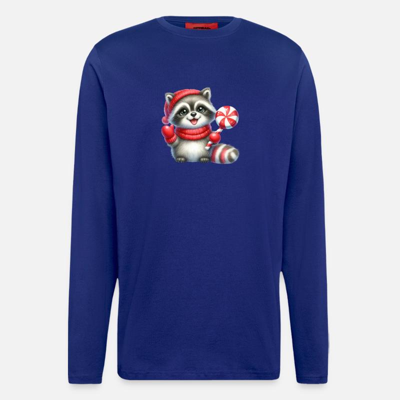 Gemütlicher Waschbär mit Zuckerstange - Langarmshirt - made by SPREAD  - Iconic Blue