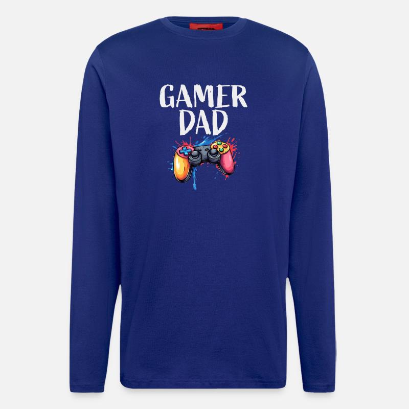Gamer Dad Controller Splash - Longsleeve - made by SPREAD  - Iconic Blue