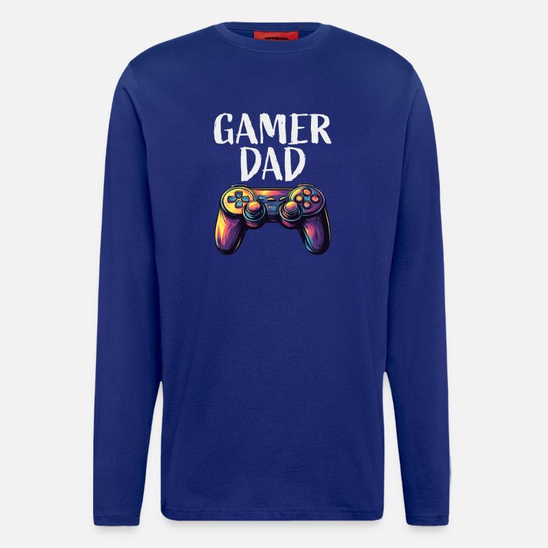 Gamer Dad Controller Motiv - Langarmshirt - made by SPREAD  - Iconic Blue