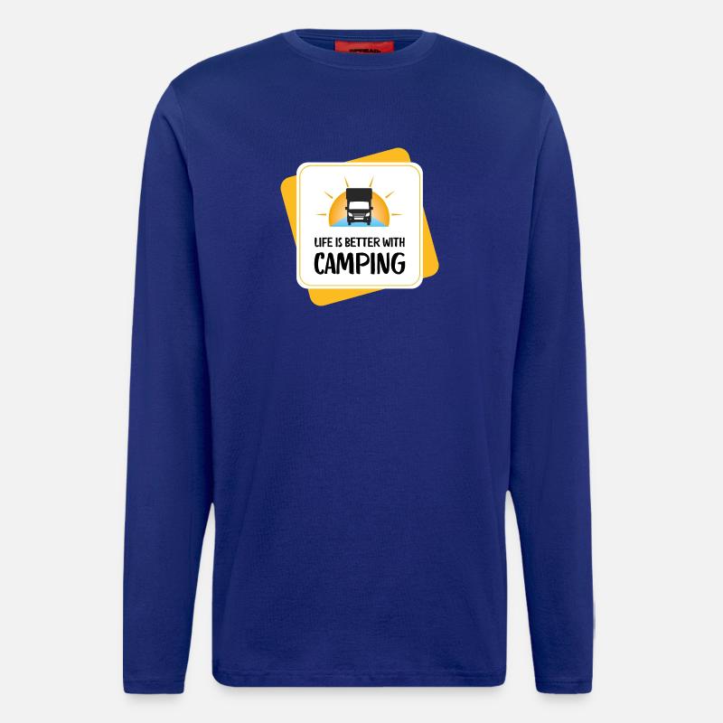 Life Is Better with Camping – Design - Langarmshirt - made by SPREAD  - Iconic Blue
