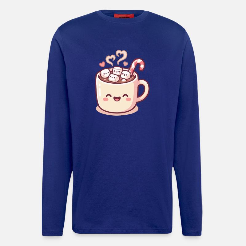 Cuddle mug with marshmallows & candy cane - Longsleeve - made by SPREAD  - Iconic Blue