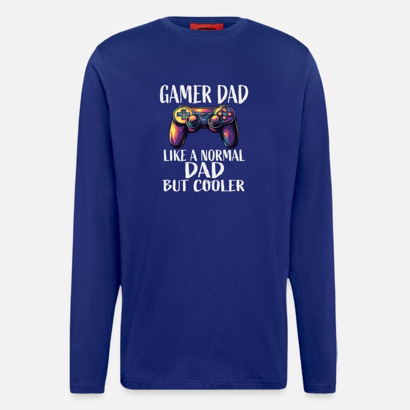 Gamer Dad Cooler Controller Saying - Longsleeve - made by SPREAD  - Iconic Blue