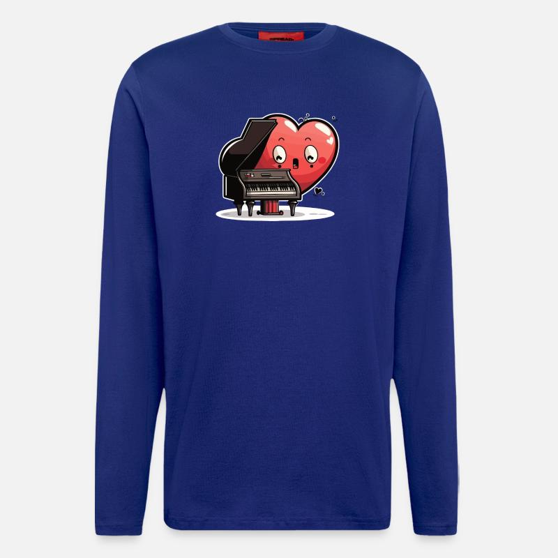 Herzklang am Pianoforte - Langarmshirt - made by SPREAD  - Iconic Blue