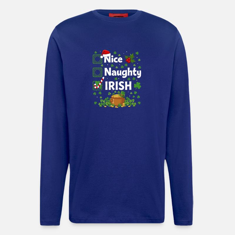 Nice Naughty Irish St Patrick - Longsleeve - made by SPREAD  - Iconic Blue