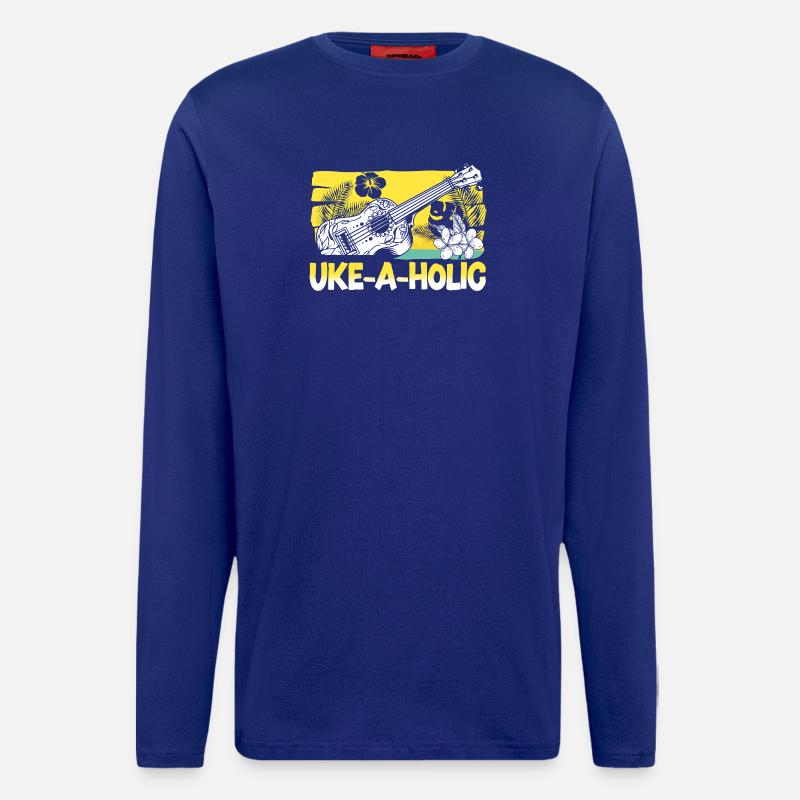 Hawaiian Ukulele Uke Uke-A-Holic - Langarmshirt - made by SPREAD  - Iconic Blue