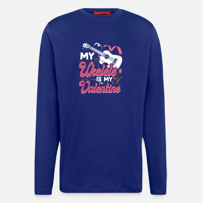 Hawaiian Ukulele Uke Valentines - Langarmshirt - made by SPREAD  - Iconic Blue