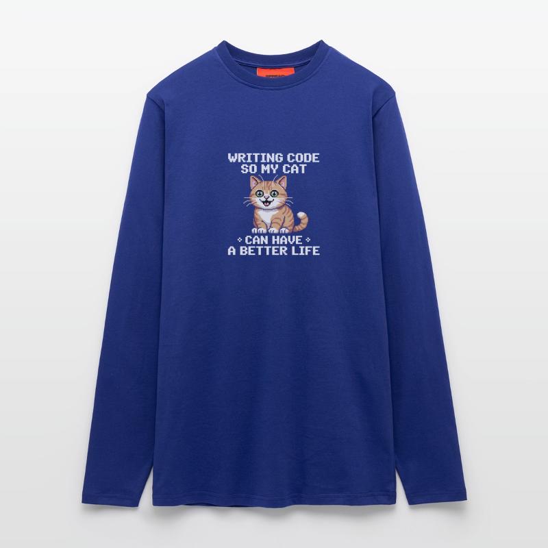 Programming Cat Funny Coding and Cat German Longsleeve - made by SPREAD 