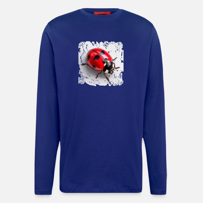 Red Ladybug Pattern Seven-Point - Longsleeve - made by SPREAD  - Iconic Blue