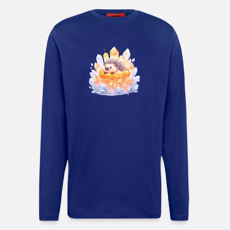 Crystal hedgehog in cupcake - Longsleeve - made by SPREAD  - Iconic Blue